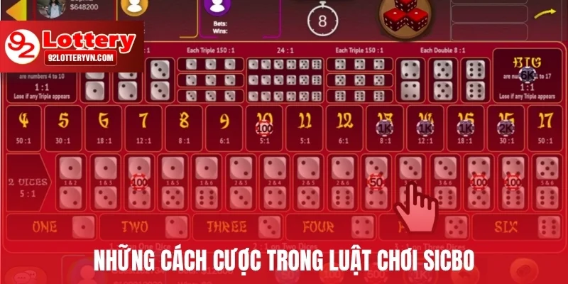 Những cách cược trong luật chơi Sicbo
